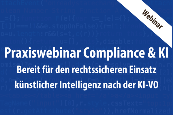 Praxiswebinar Compliance und KI